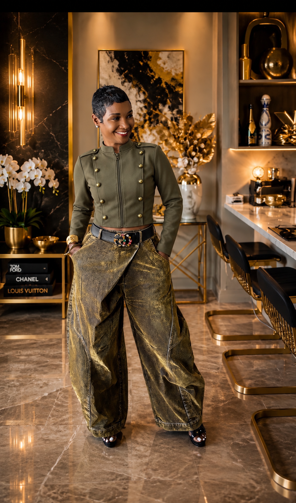 An Olive Cadet Style Jacket