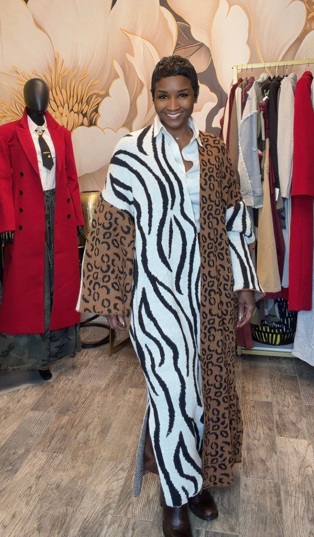 Zebra and Leopard Mix Cardigan