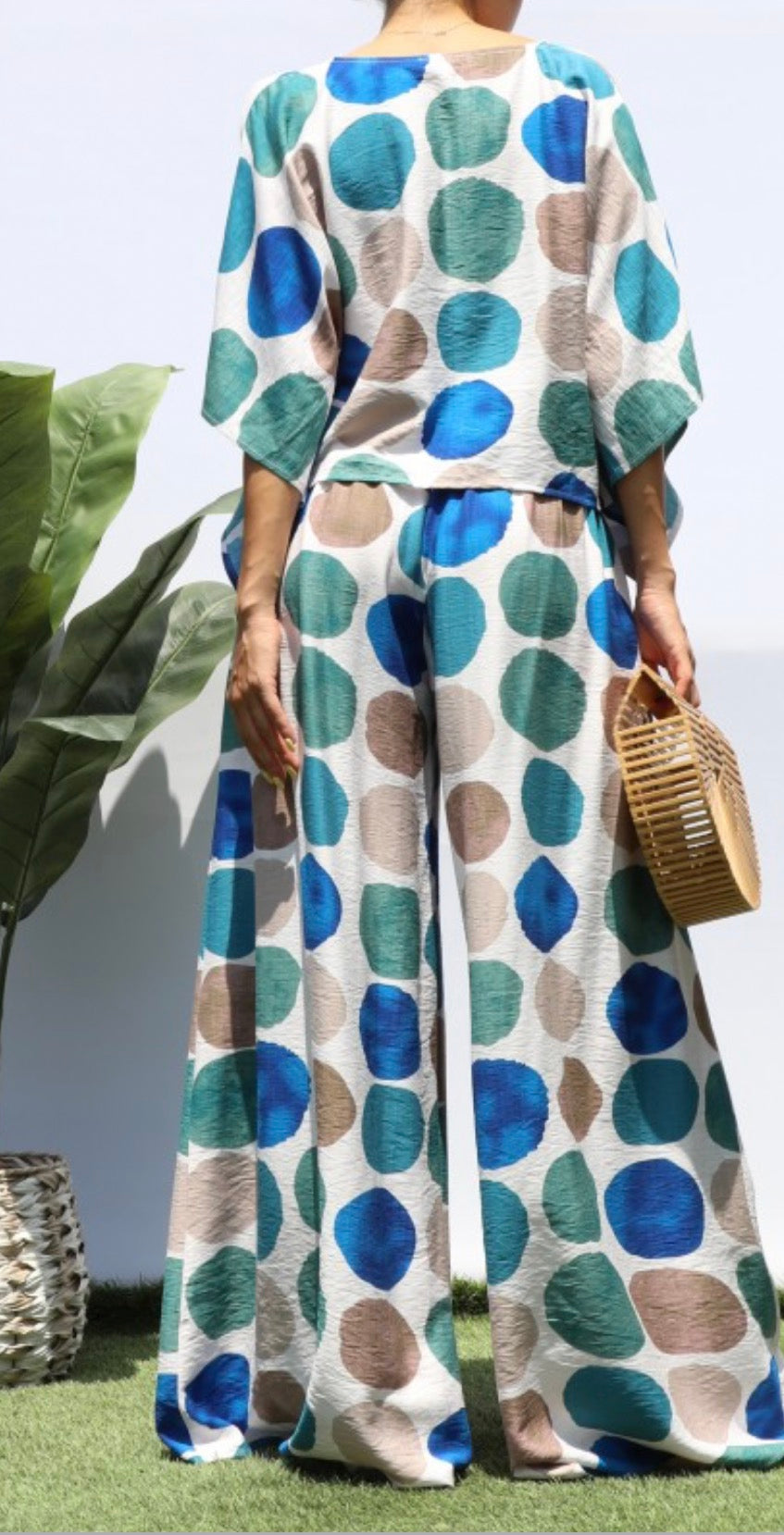 Blue Dots Pant Set