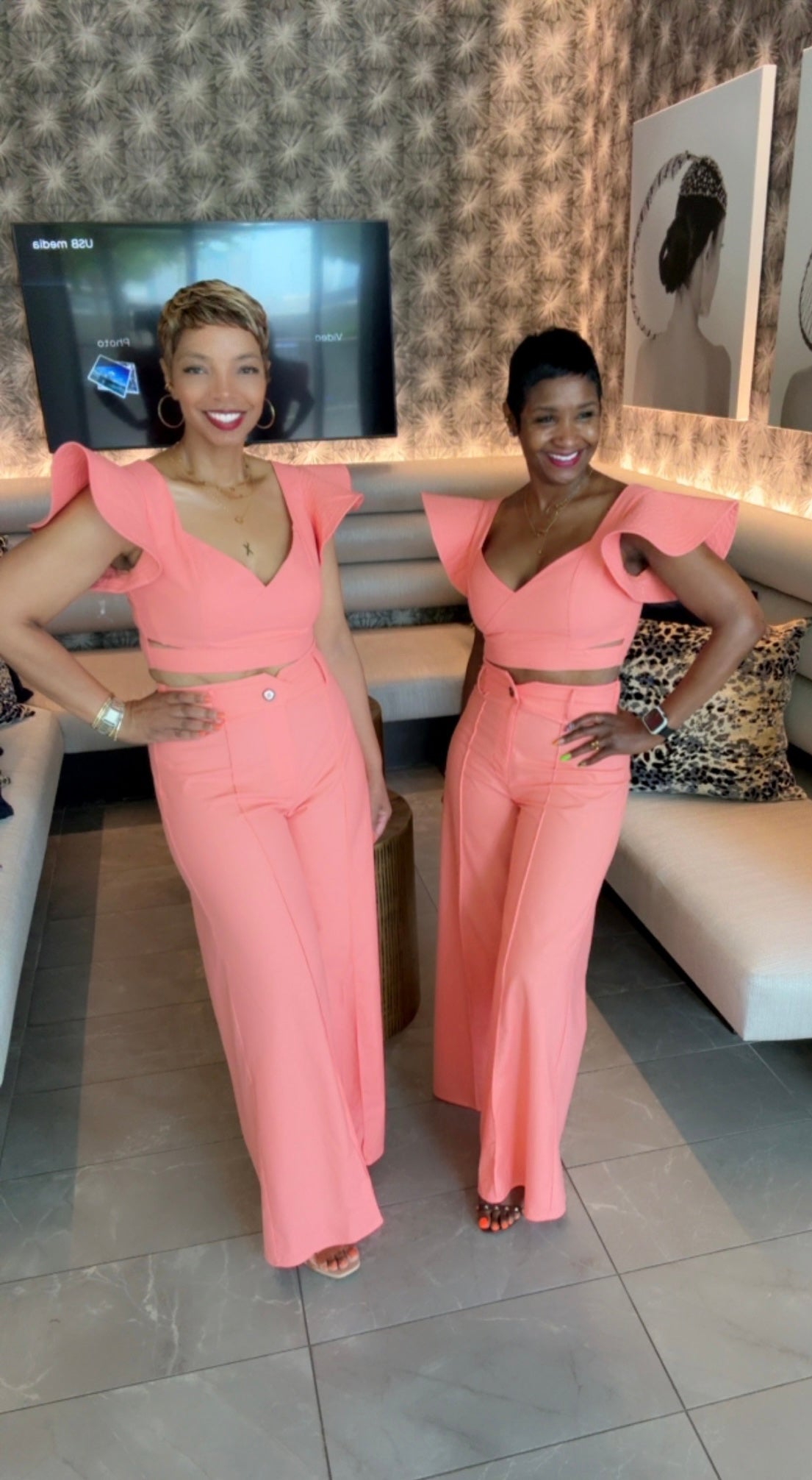 Stand Out in Coral Pants Set