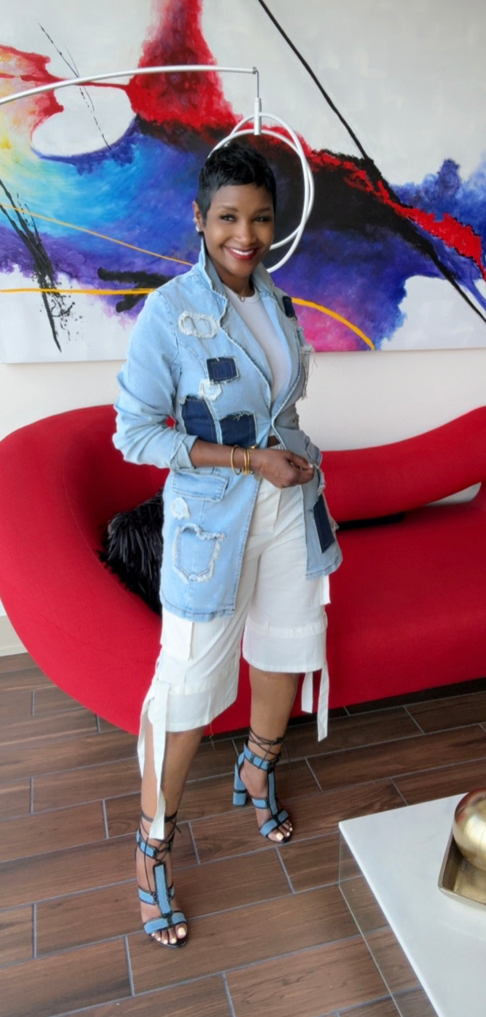 Blazin with Denim Patchwork Blazer
