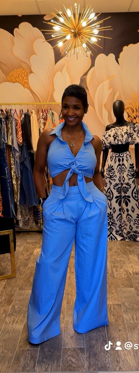 Color Me Baby Blue Pant Set