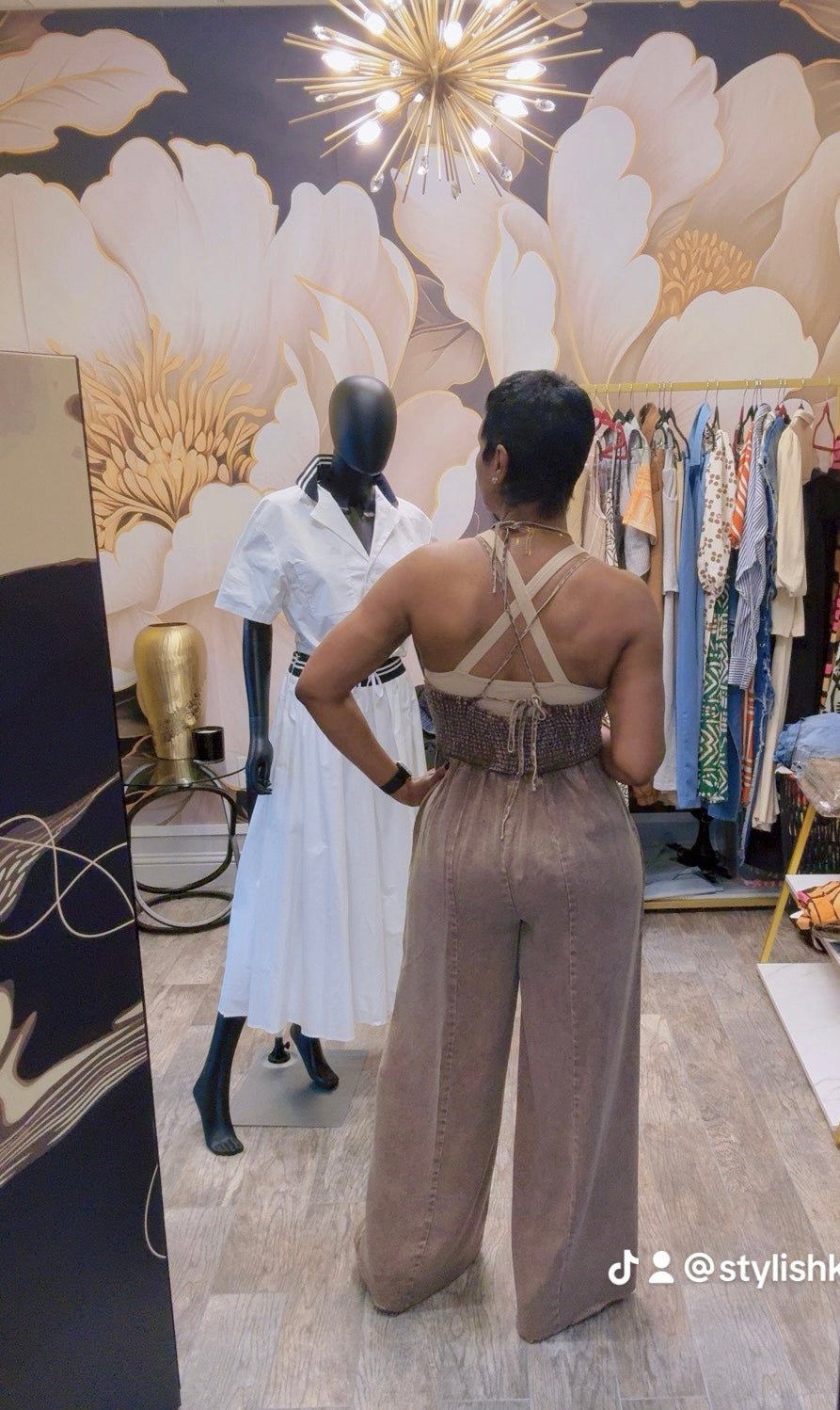 Coco Brown Halter Jumpsuit