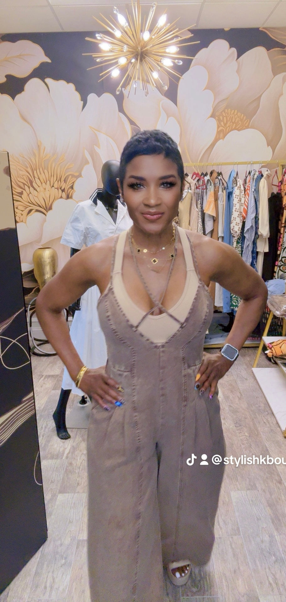 Coco Brown Halter Jumpsuit