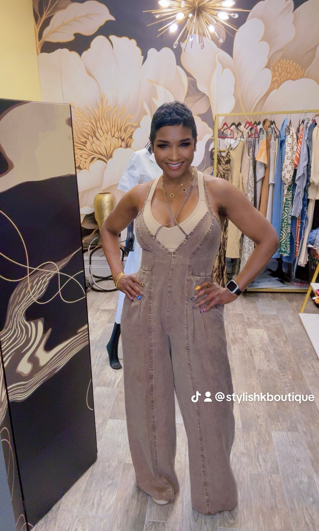 Coco Brown Halter Jumpsuit