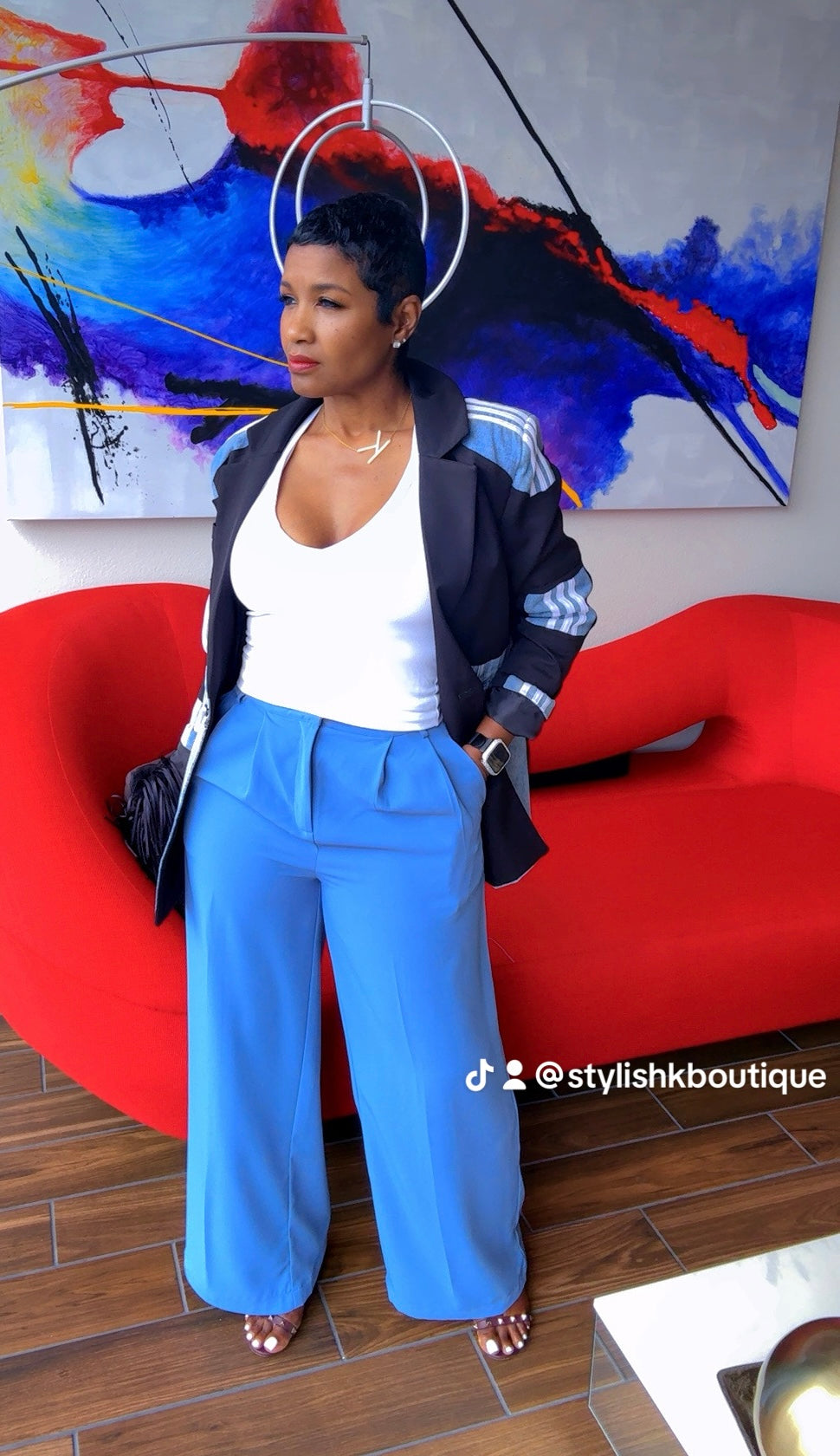 Sky Blue Casual Pants