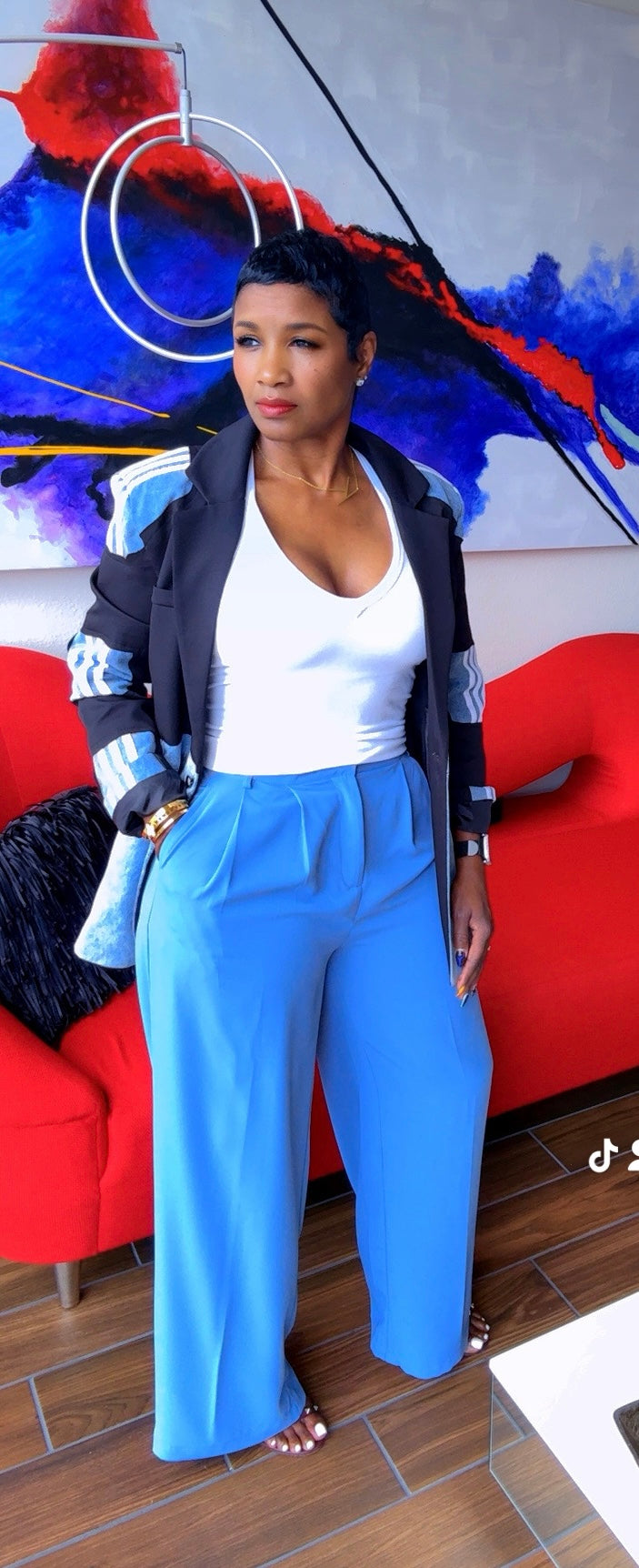 Sky Blue Casual Pants
