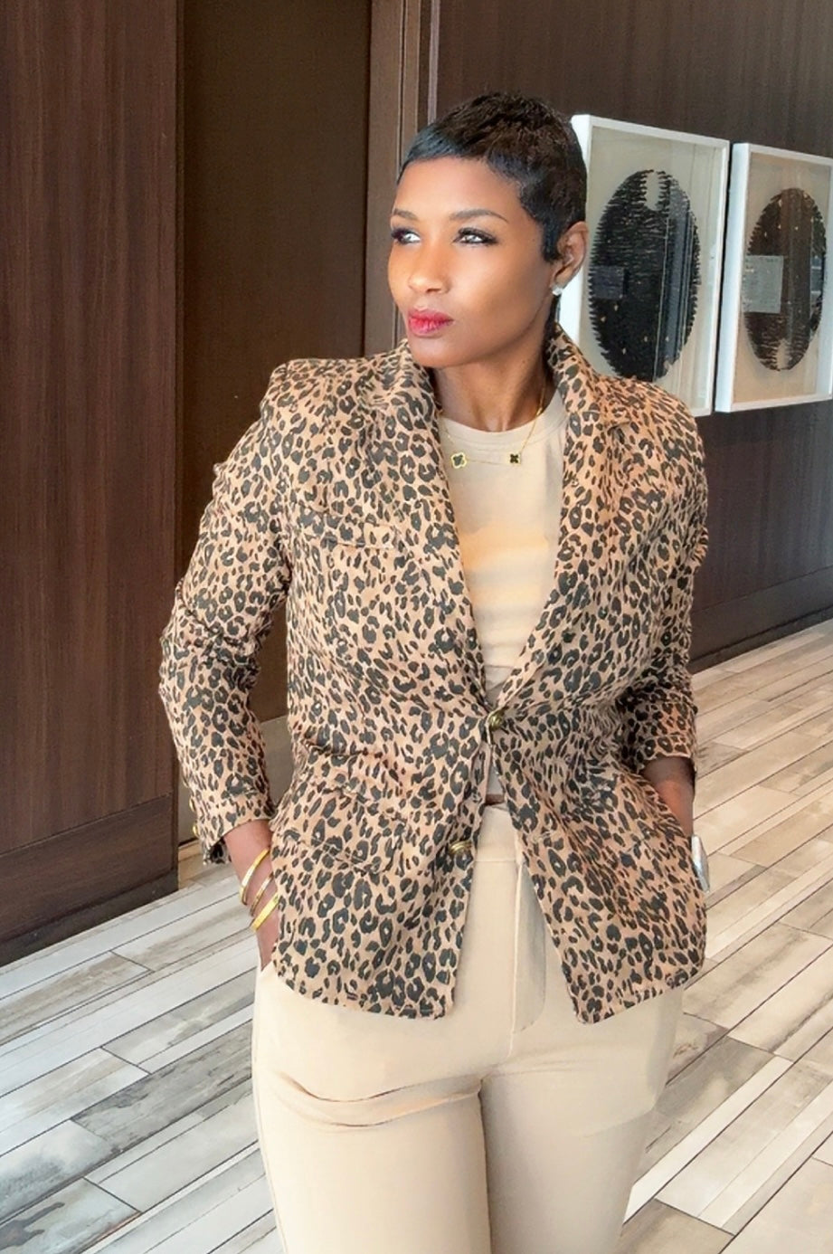 Leopard Print Blazer