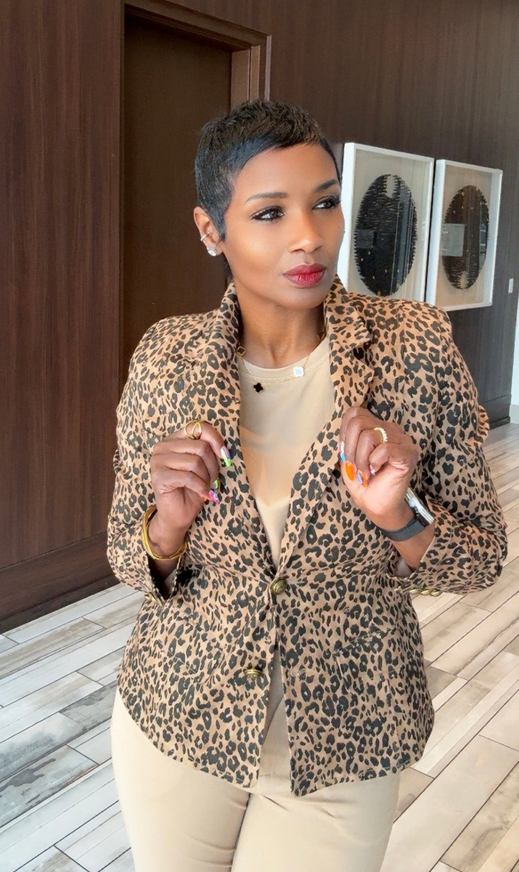 Leopard Print Blazer
