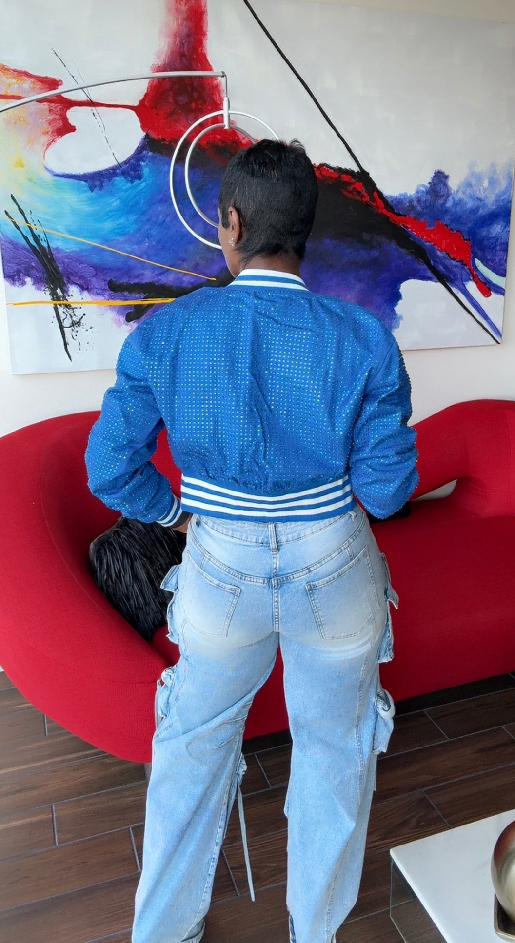 Light Blue Denim Cargo Jeans