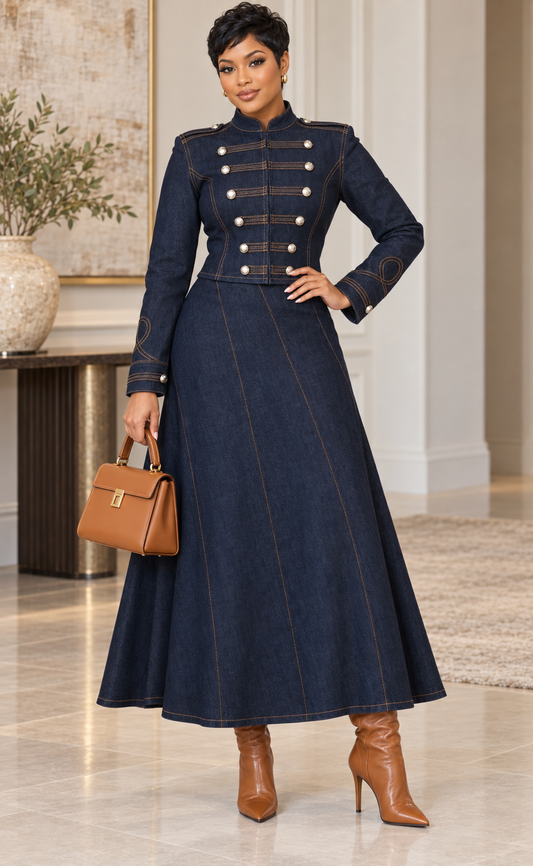 Chic A-Line Denim Skirt