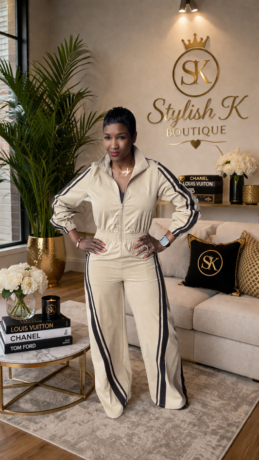 Get With The Taupe Mix Jumpsuit