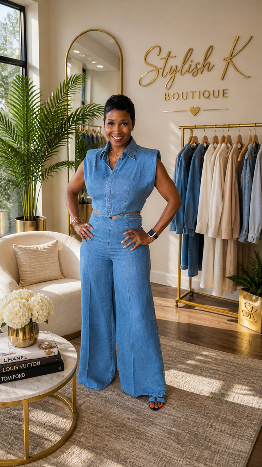 Its the Denim Drama Pants Set