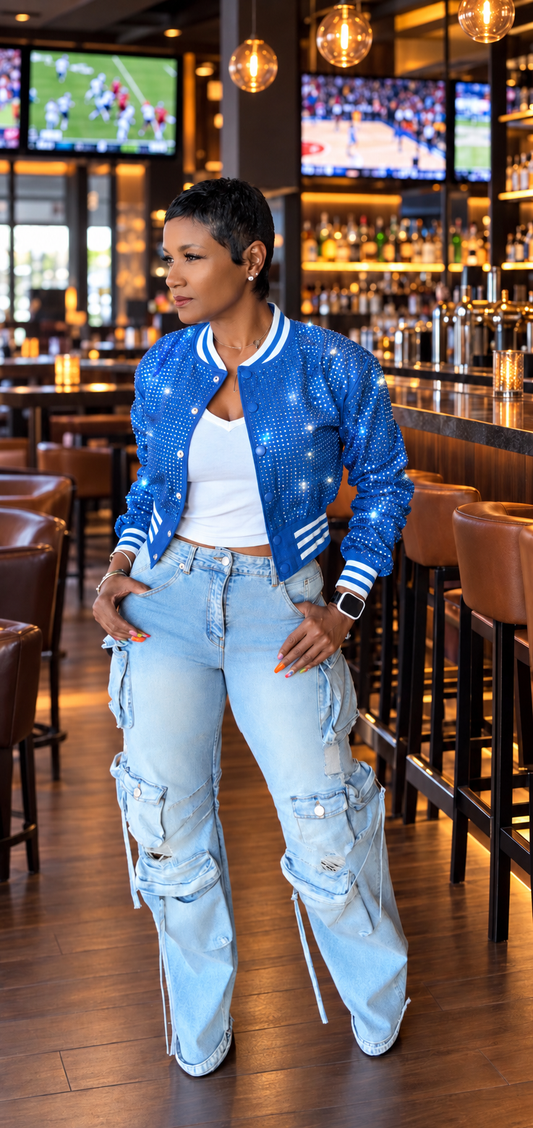Bet On Blue Varsity Jacket