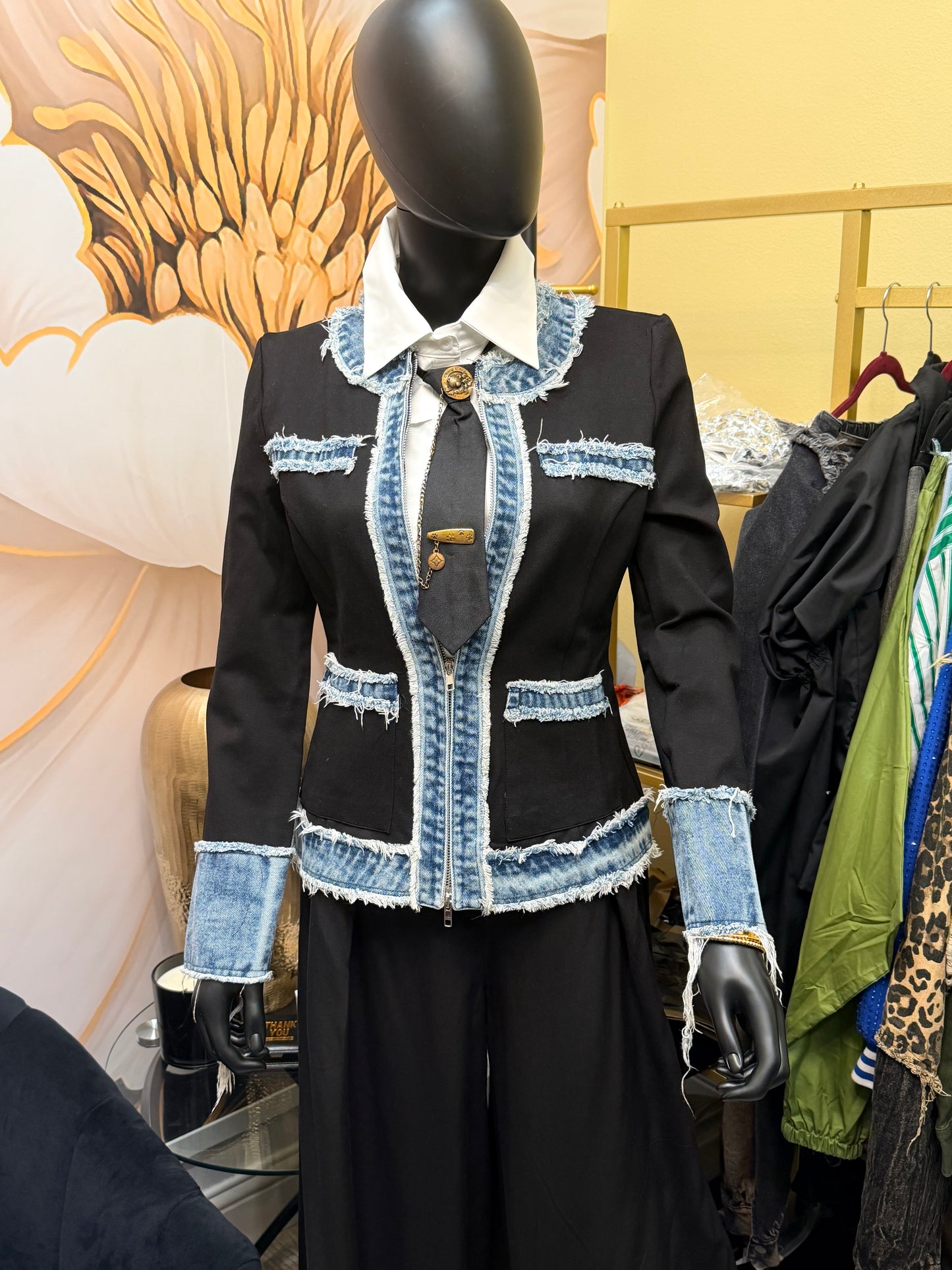 Black in the Denim Jacket