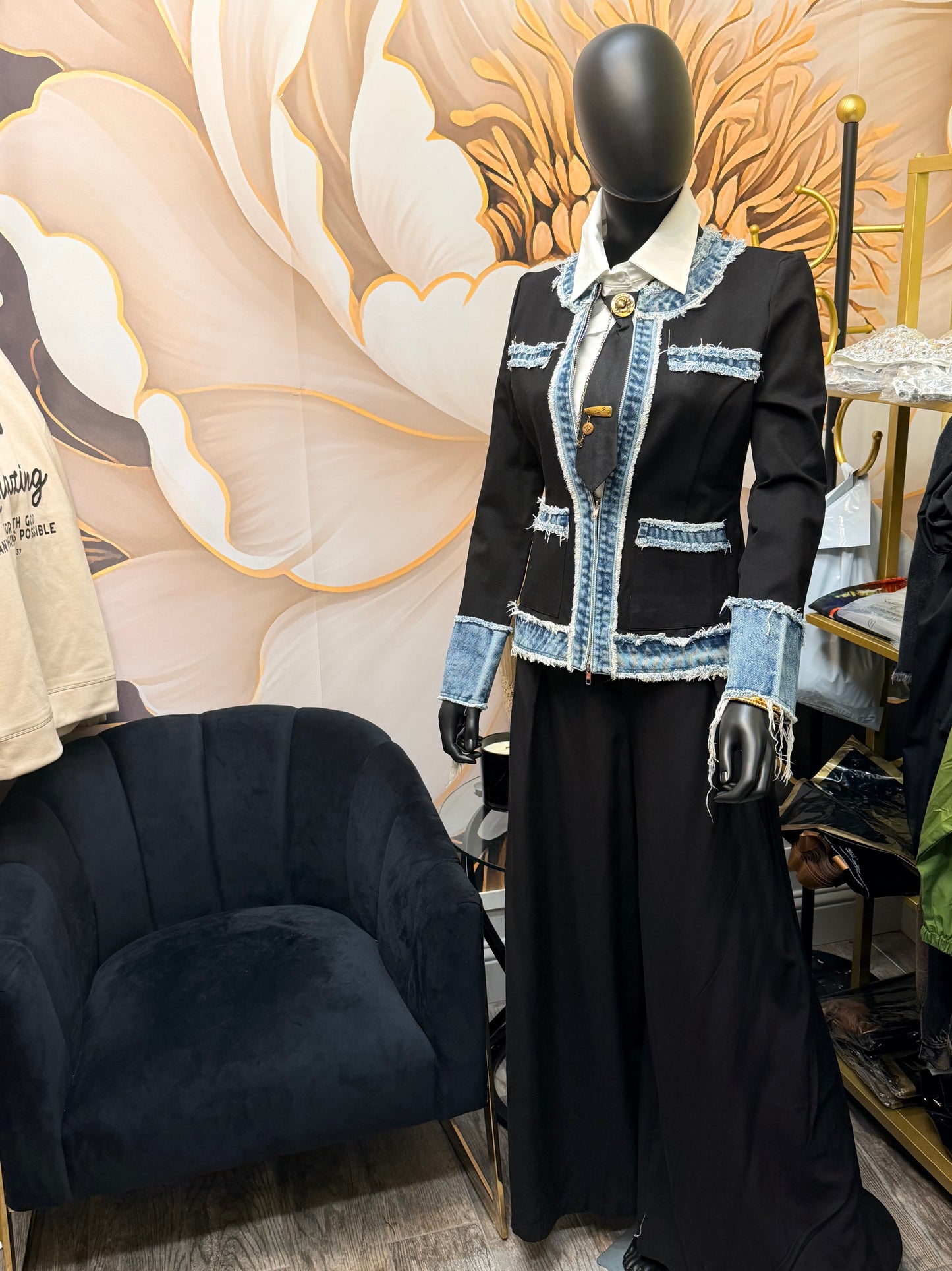 Black in the Denim Jacket