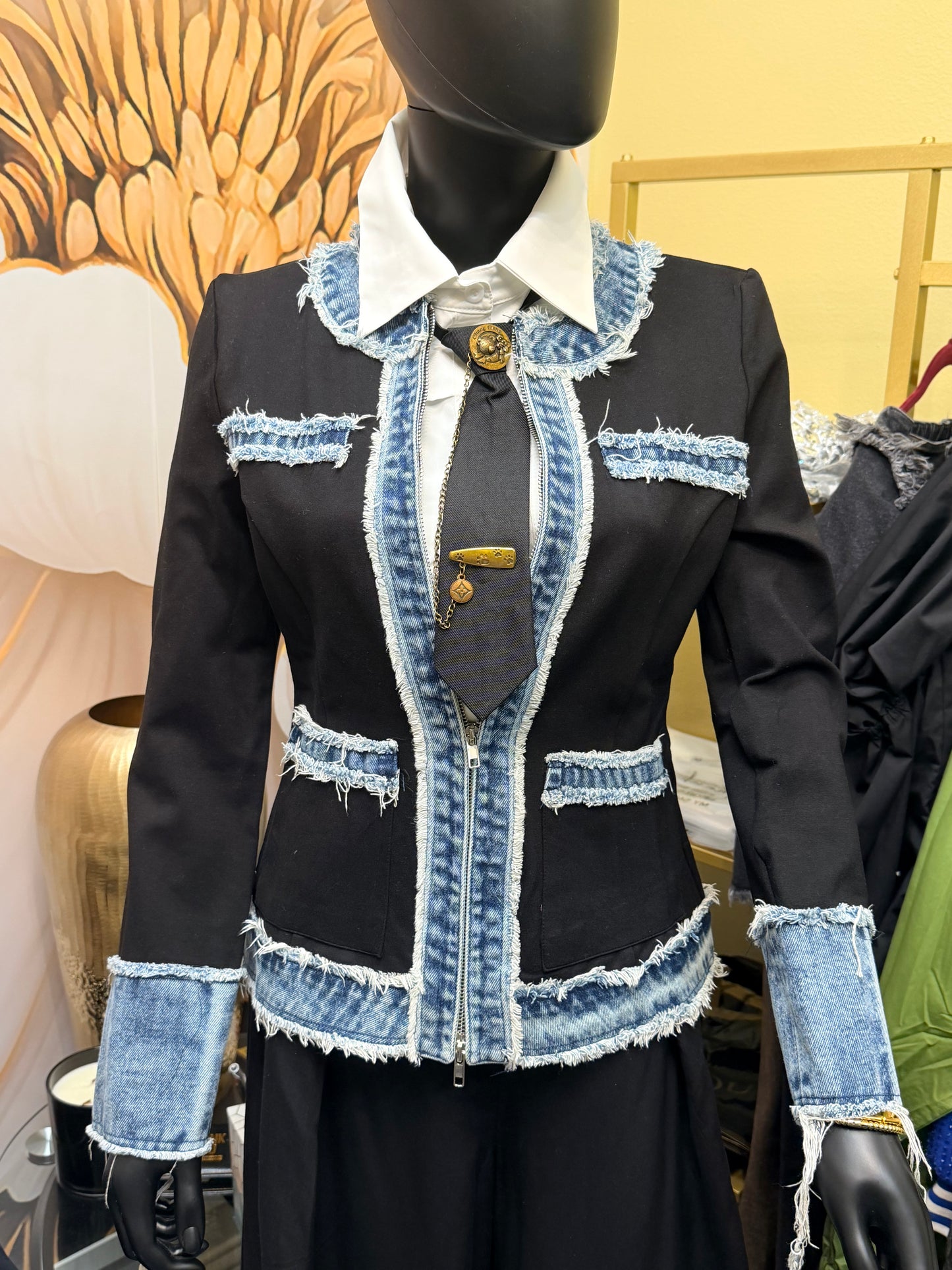 Black in the Denim Jacket