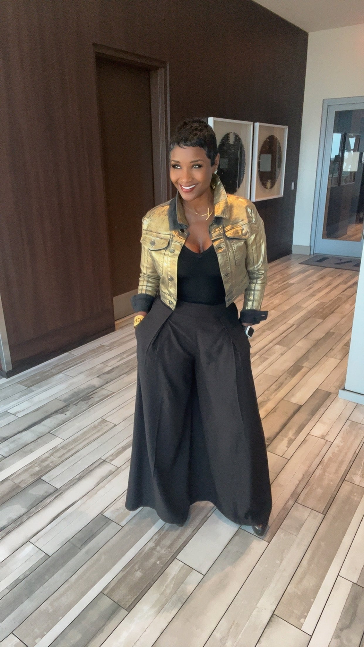 Come Thru Metallic Gold Jacket
