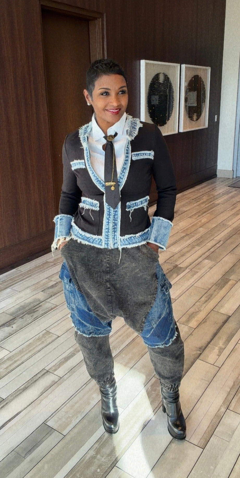 Black in the Denim Jacket