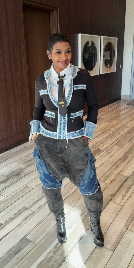 Black in the Denim Jacket