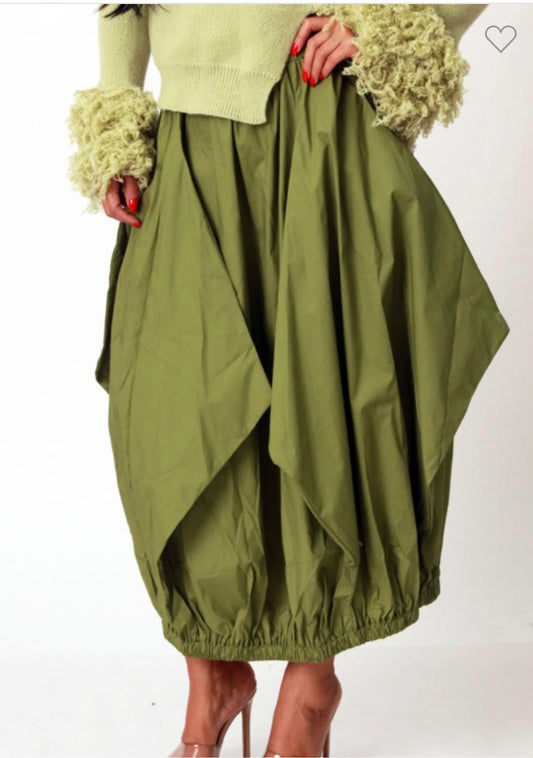 Bubble Olive Skirt