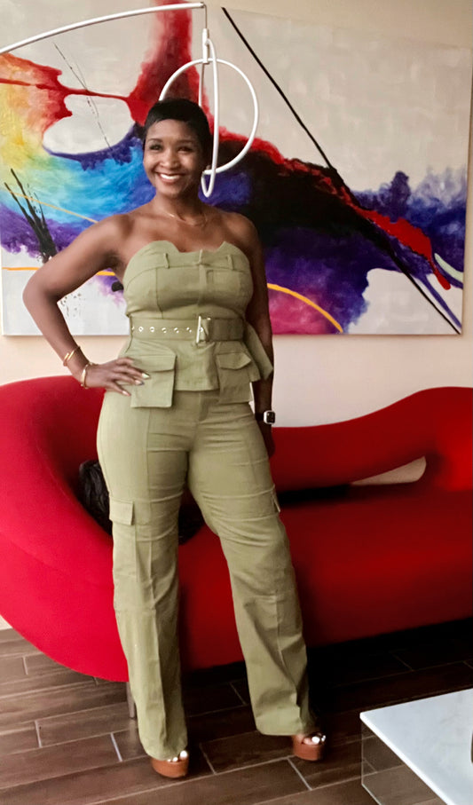 Forever Fine in Olive Pants Set