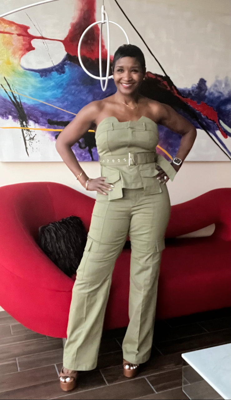 Forever Fine in Olive Pants Set