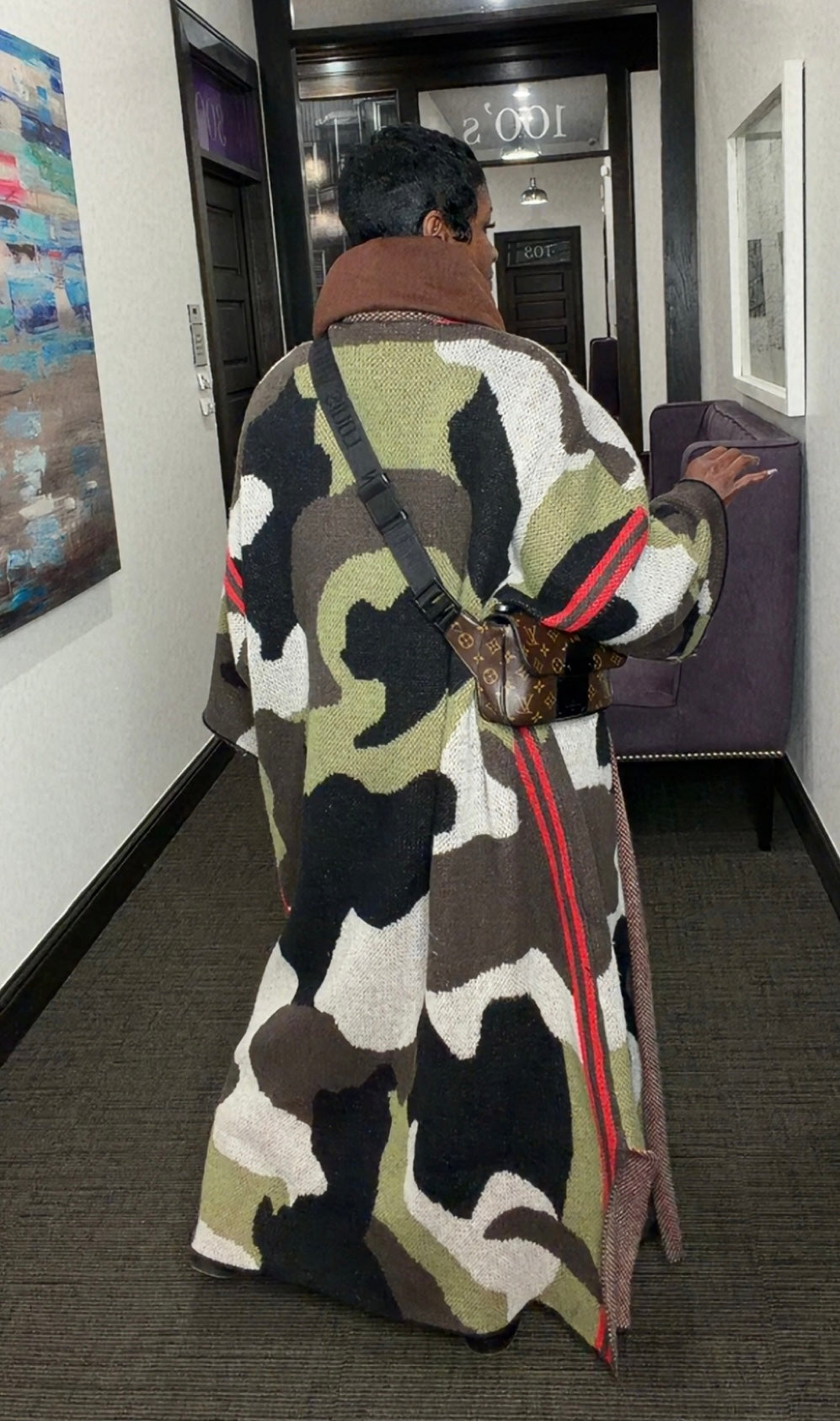 Camo Cardigan Duster