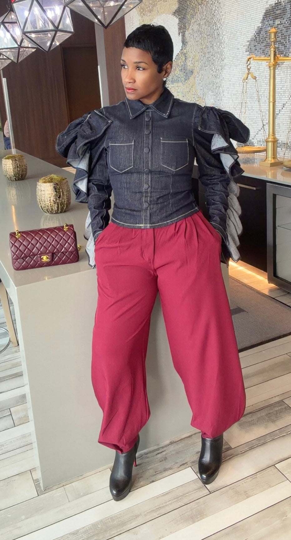 Cool Enough Burgundy Pants