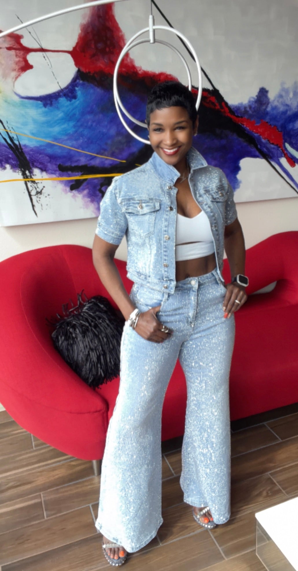 Make It Rain with Rhinestones Denim Jacket