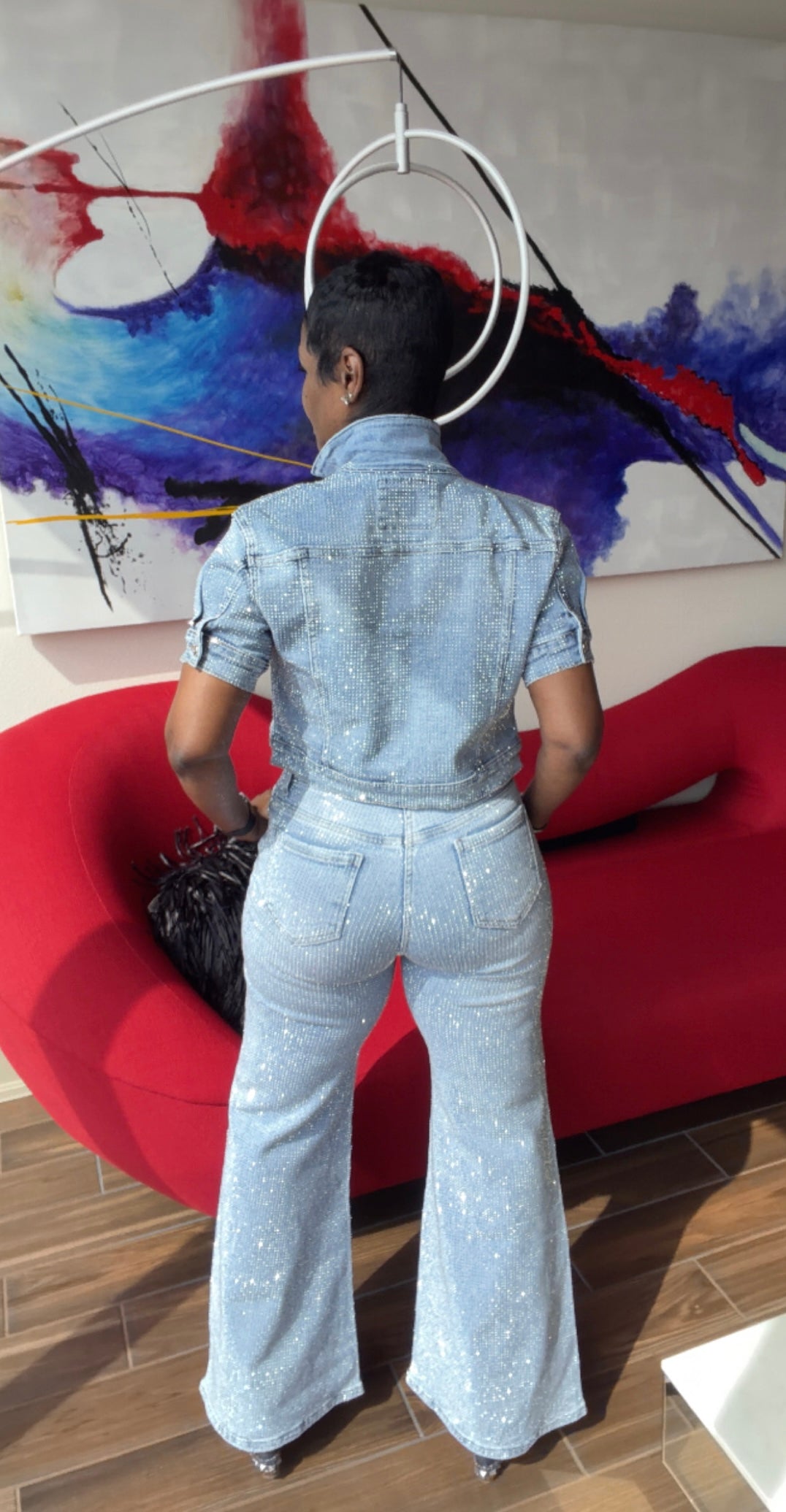 Make It Rain with Rhinestones Denim Jacket
