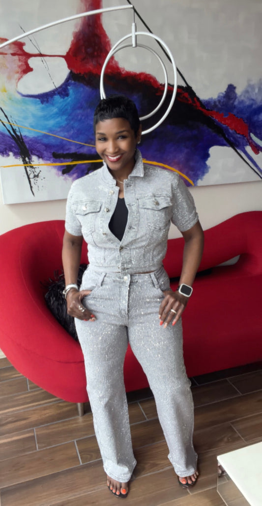 Dripping In Rhinestones Jeans