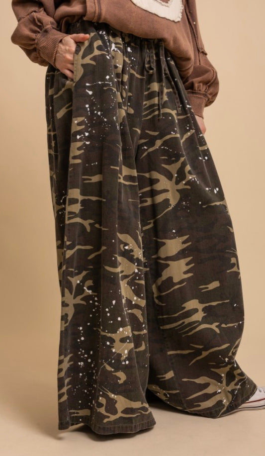 Mineral Wash Paint Splatter Pants
