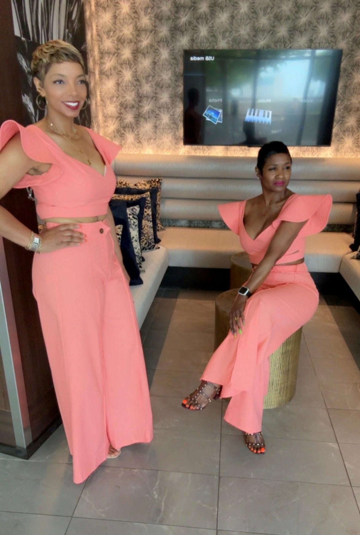 Stand Out in Coral Pants Set