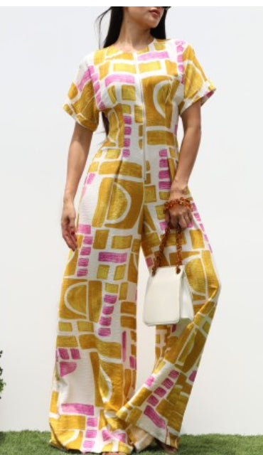 Orange and Fuchsia Jumpsuit