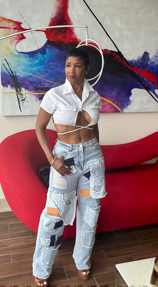 Denim Patchwork Jeans