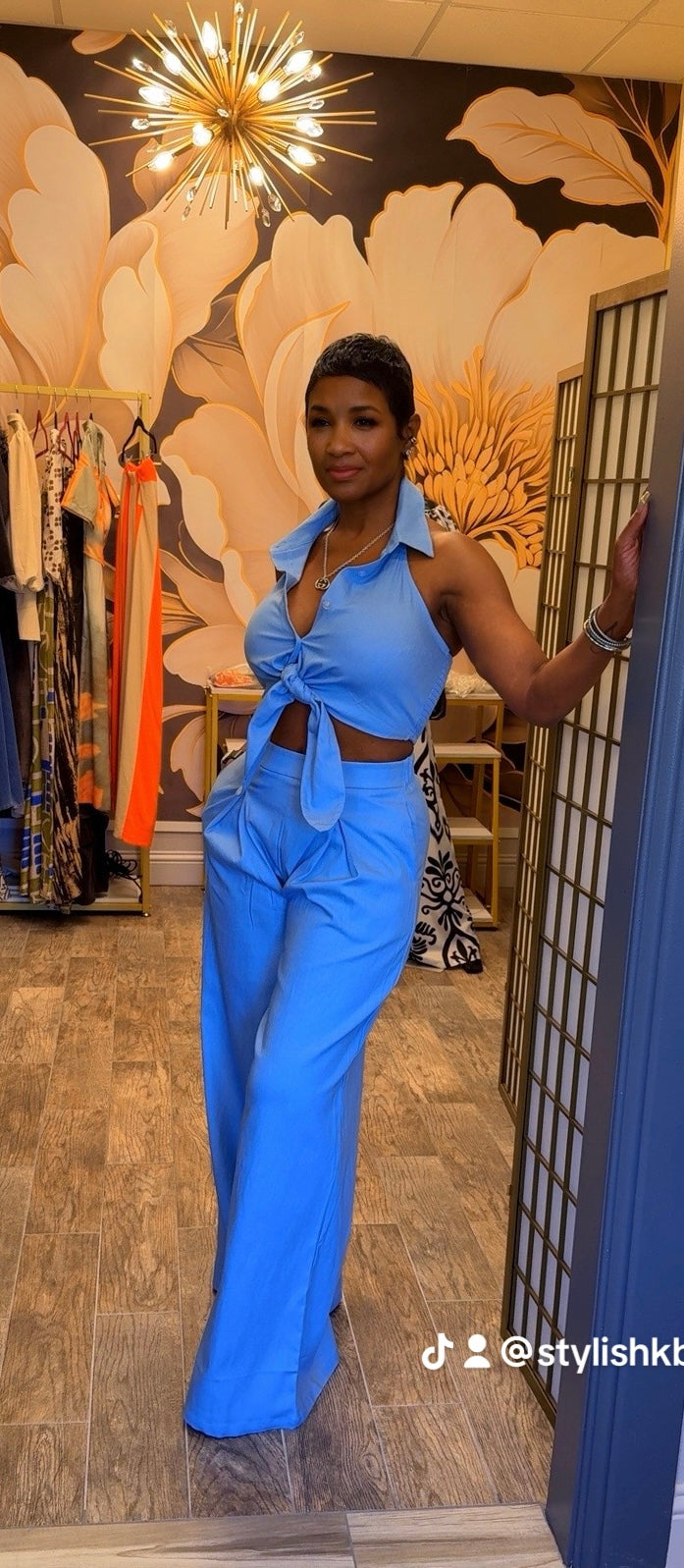 Color Me Baby Blue Pant Set