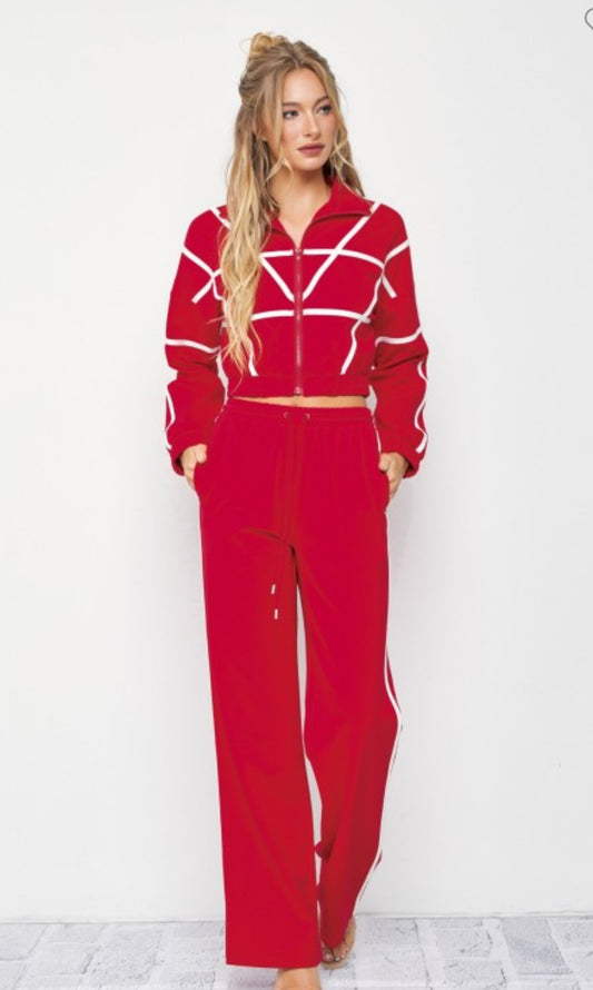 Come Thru in Red Track Set