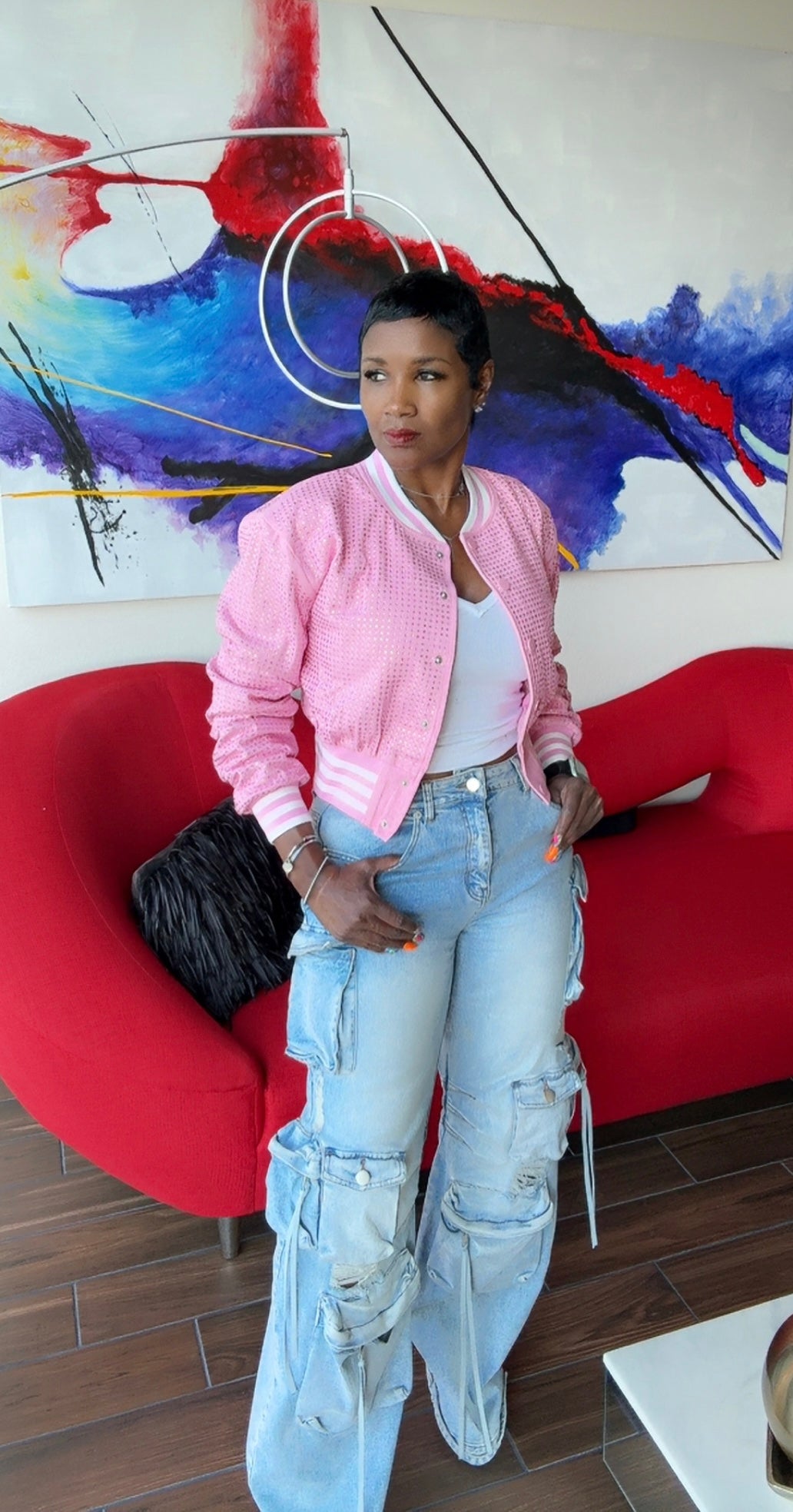 Light Blue Denim Cargo Jeans