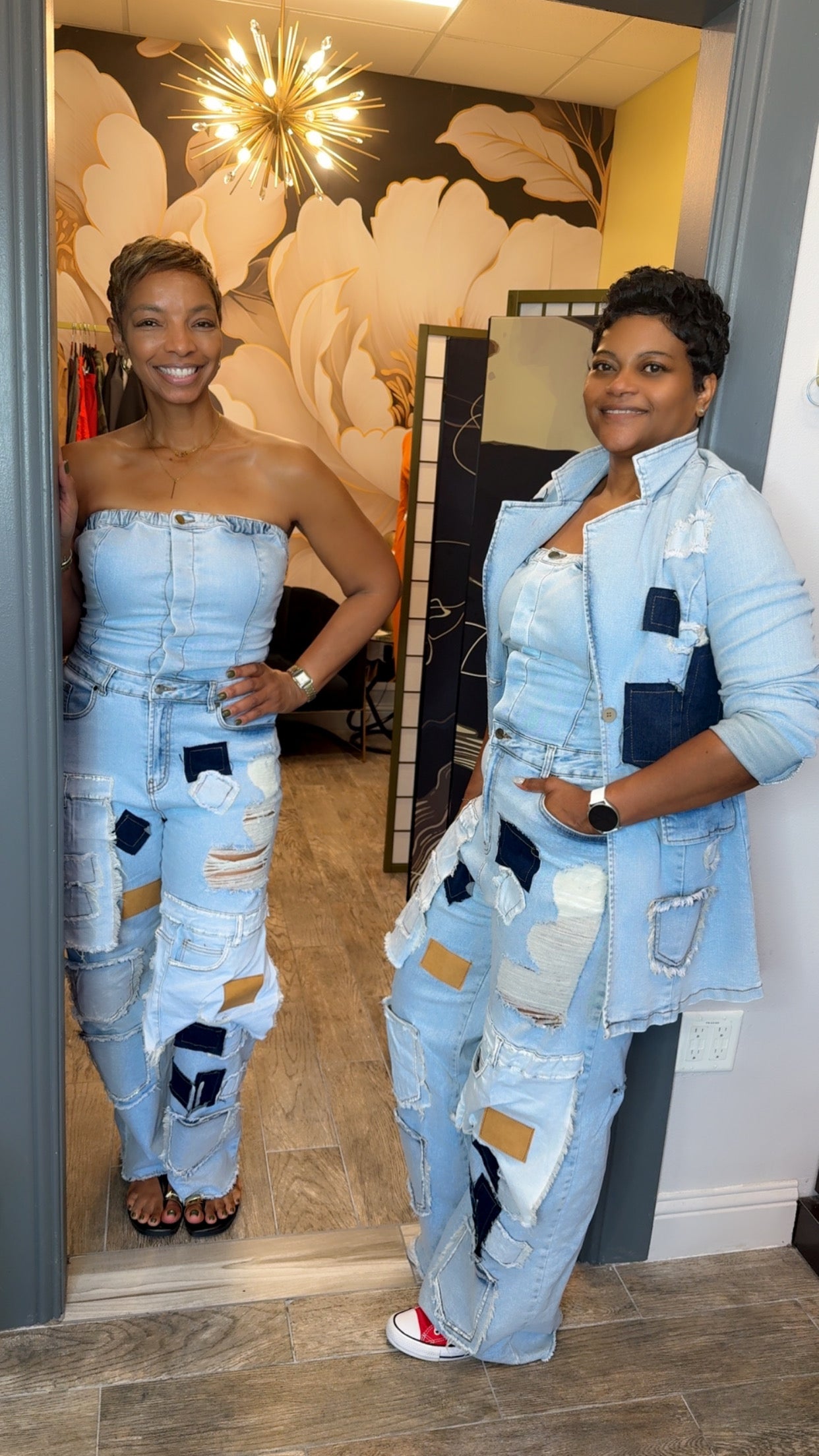 Drama with Patchwork Denim Jumpsuit