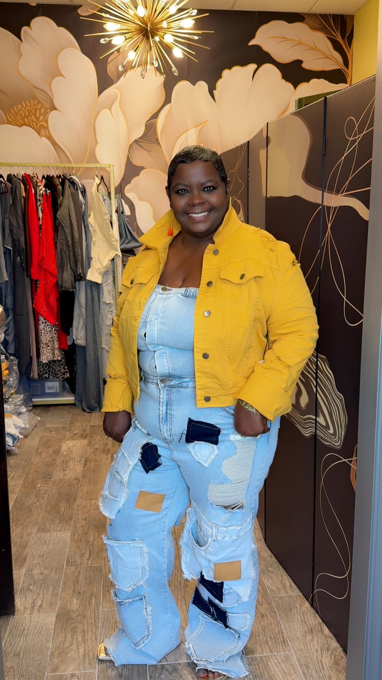 Drama with Patchwork Denim Jumpsuit