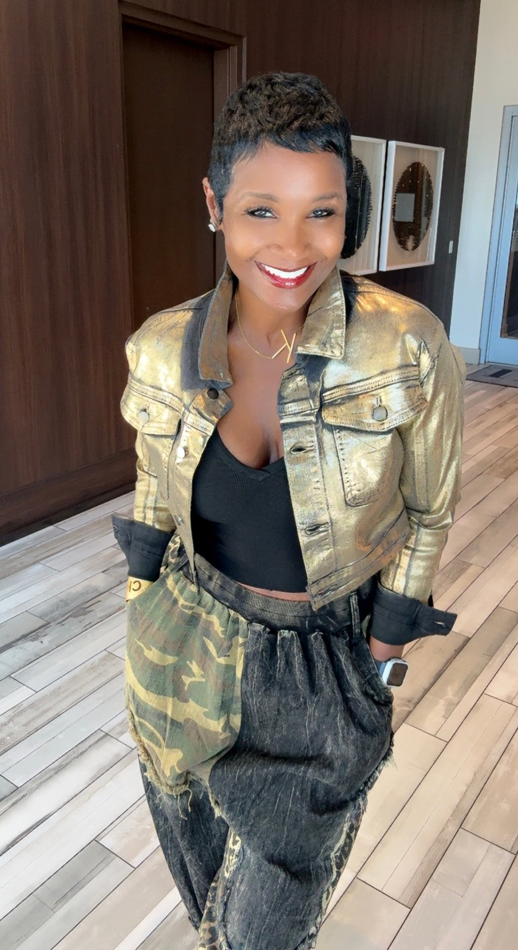 Come Thru Metallic Gold Jacket